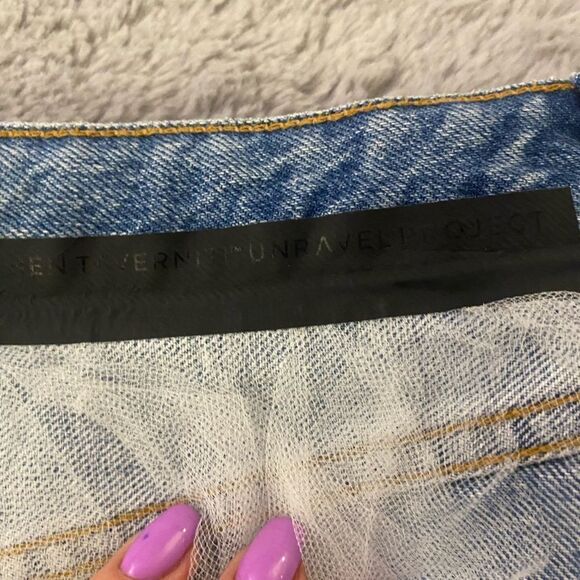 Ben Taverniti Unravel project reversible jean/ tulle skirt, size 25 - Picture 10 of 13